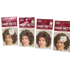 Vintage D-Best Nylon GREY Hair Net In Envelope Bob Size Lot of 12 In 4 Pkgs